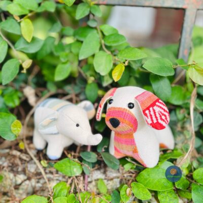 Stuffed little puppy handwoven cotton